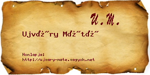 Ujváry Máté névjegykártya