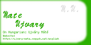 mate ujvary business card